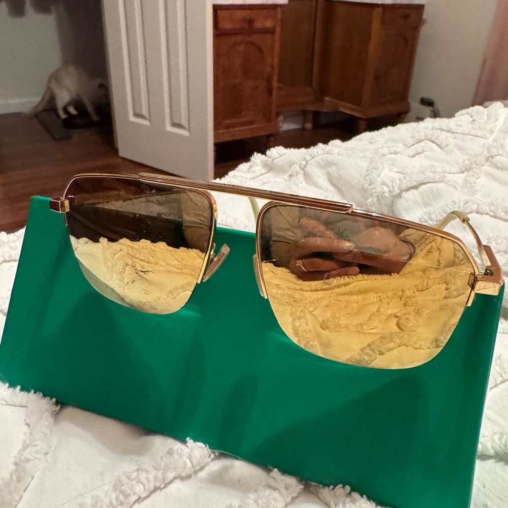 Bottega Veneta Gold Sunglasses